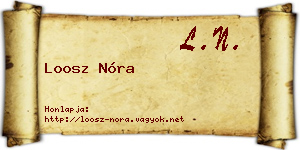 Loosz Nóra névjegykártya
